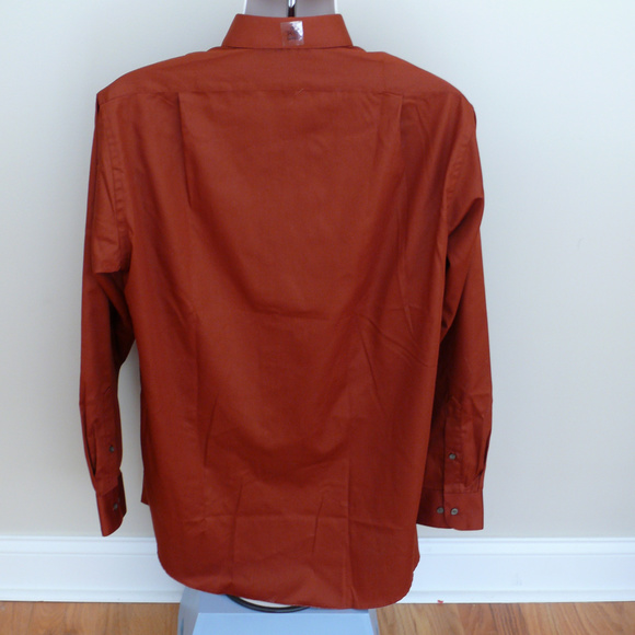 NWT Van Heusen men’s burnt orange dress shirt sz 16 34/35 - Picture 3 of 6